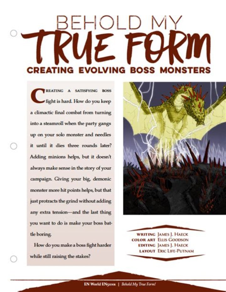 Behold My True Form: Creating Evolving Boss Monsters for 5th Edition