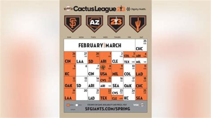 Cactus League schedule for each team