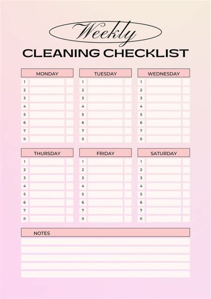 Cleaning Schedule | Cleaning Checklist