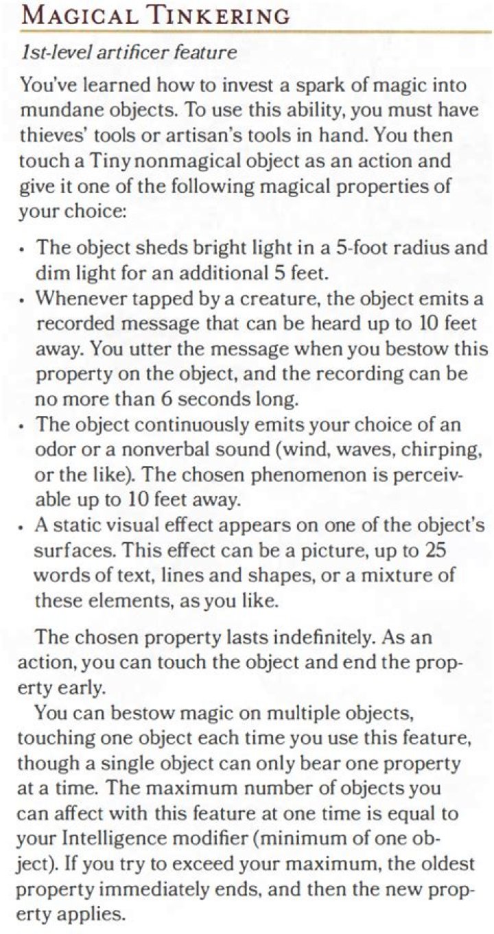 D&D 5E - Balance Check: Magical Tinkering versus some Feats