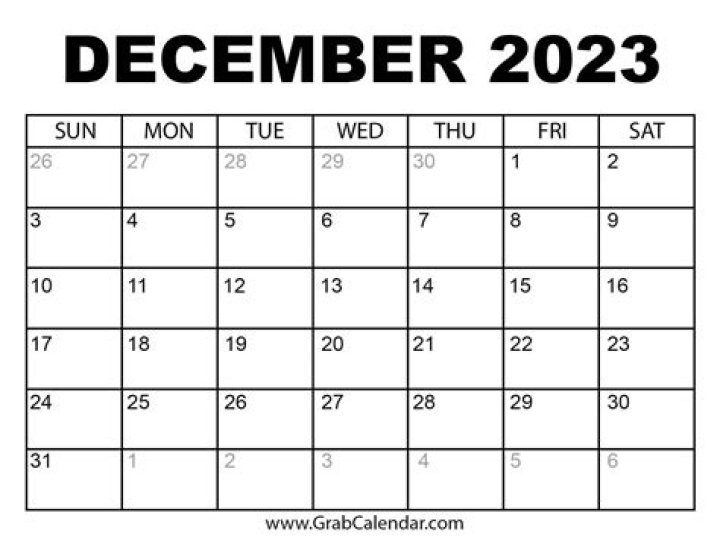 December 2023 Calendar