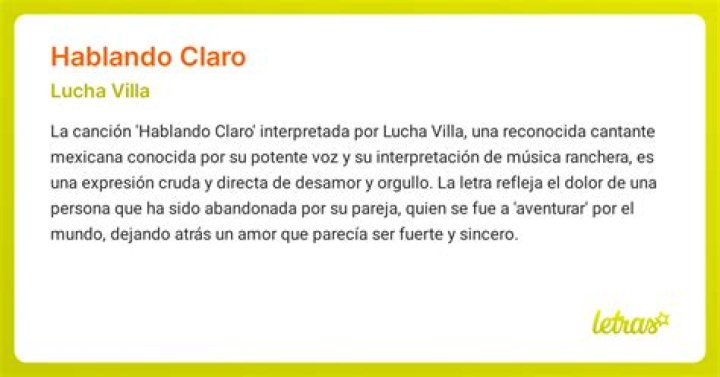 Hablando Claro Letras - Hablando Claro Traducciones