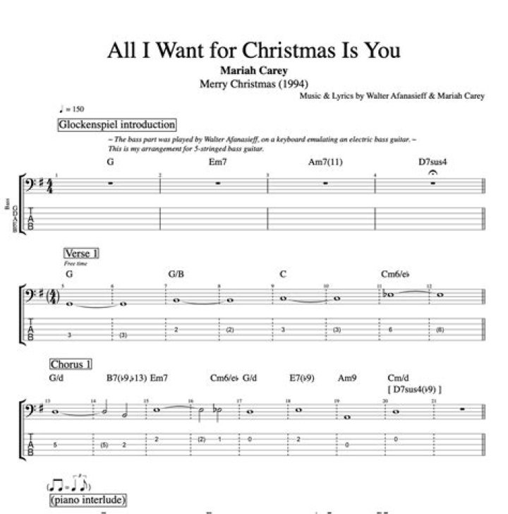 Lirik dan Chord All I Want for Christmas is You