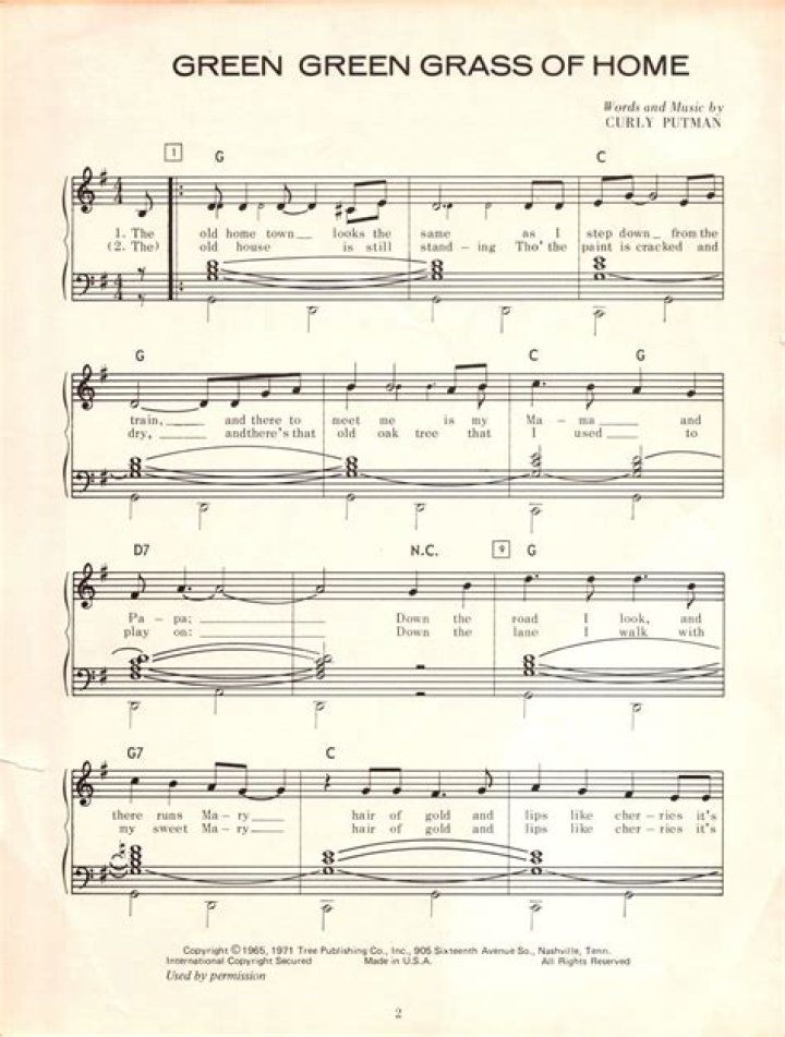 Lirik dan Chord Lagu Green, Green Grass of Home