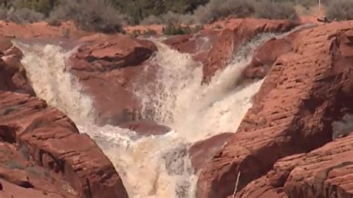 Park officials urge visitor safety as water flows at Gunlock State Park