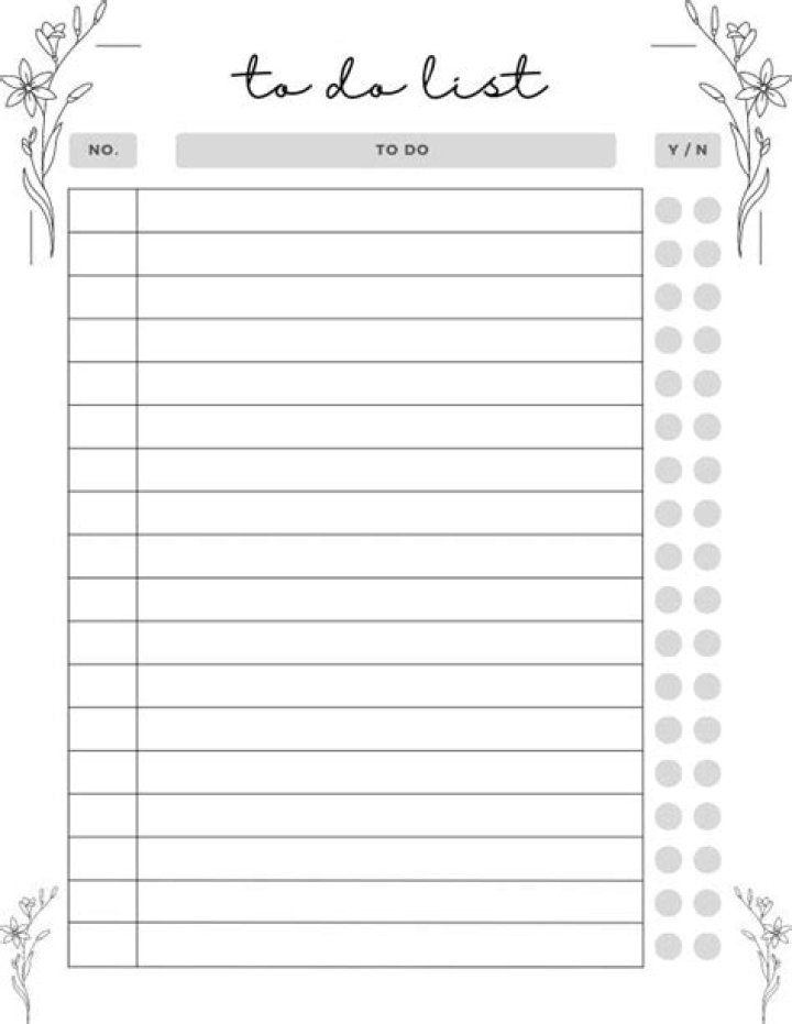 Printable To Do List