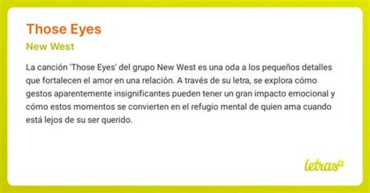 Those Eyes Letras - Those Eyes Traducciones